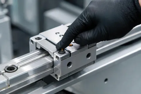 linear guide lubrication access
